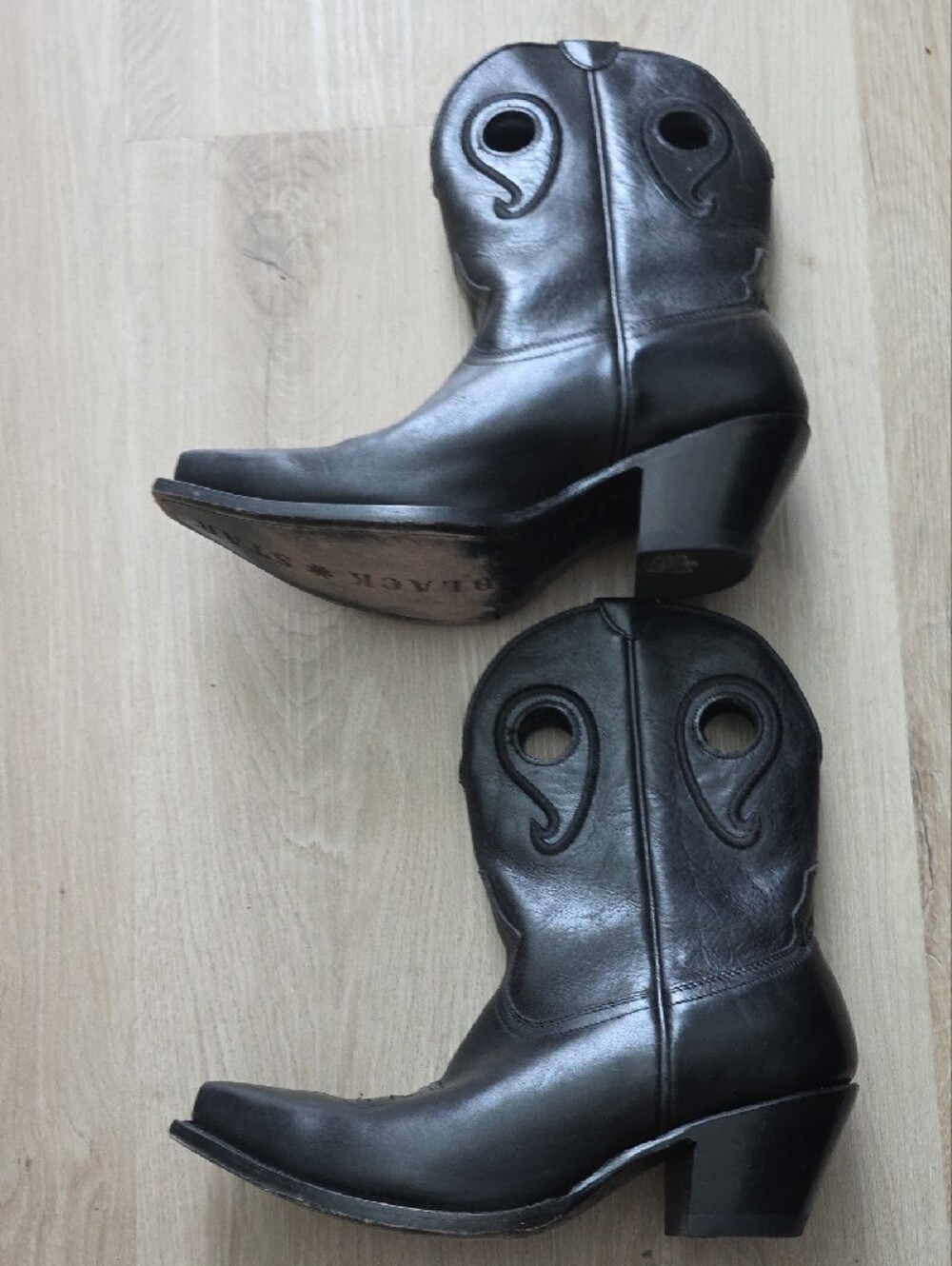 Black Star Leather Matador Women Western Boots - Picture 6 of 16
